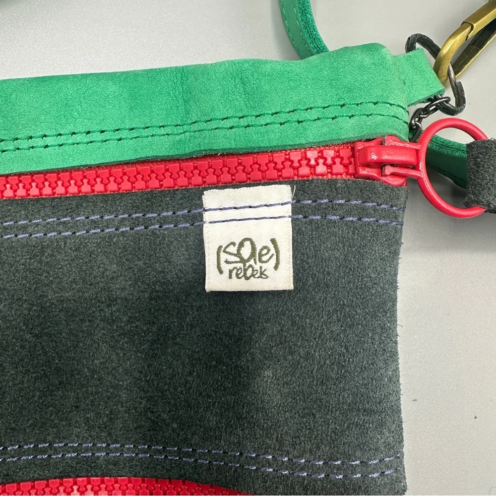 Sae Rebels Suede Crossbody Multicolour Made In Ethiopia Zip Bag - Picture 4 of 11